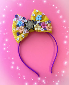 Punzie sequin floral bow