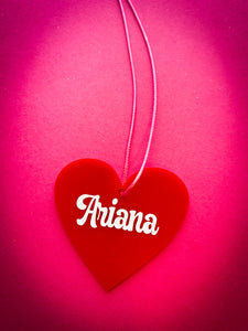 oversized heart name necklace