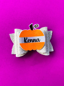 Pumpkin Monogram bow