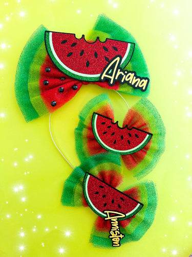 Watermelon tulle headband