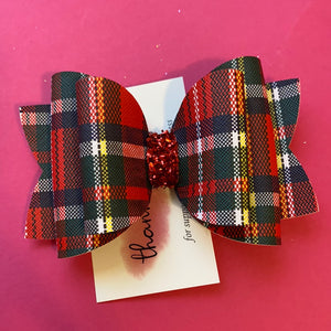 plaid christmas bow